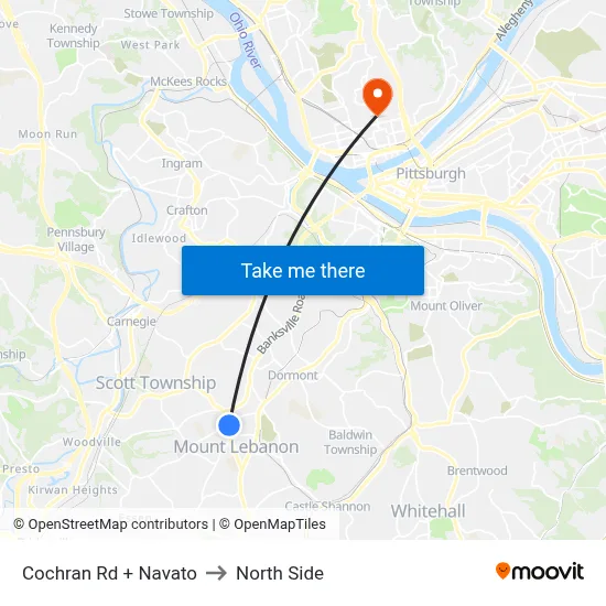 Cochran Rd + Navato to North Side map