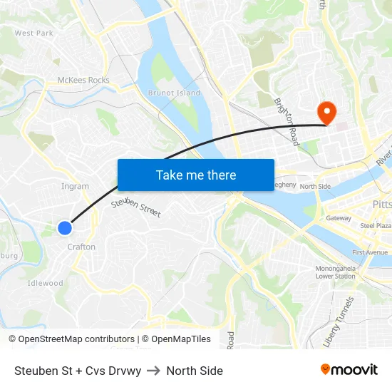 Steuben St + Cvs Drvwy to North Side map