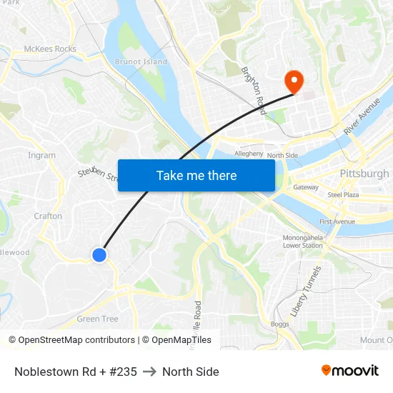 Noblestown Rd + #235 to North Side map