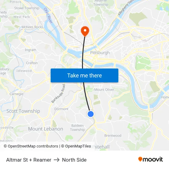 Altmar St + Reamer to North Side map