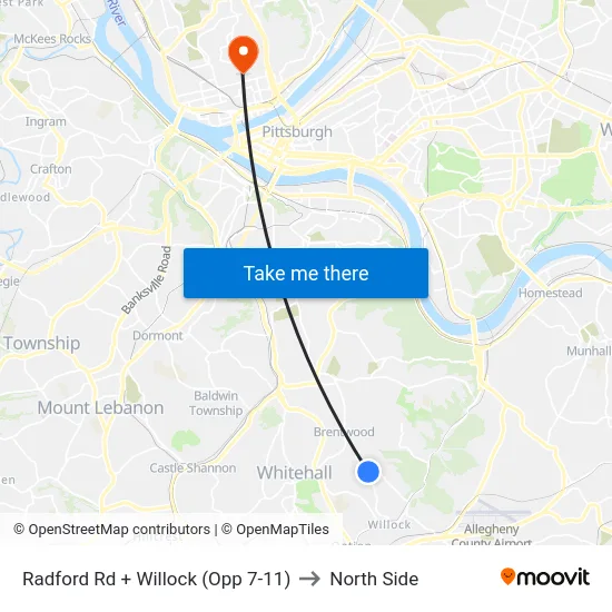 Radford Rd + Willock (Opp 7-11) to North Side map