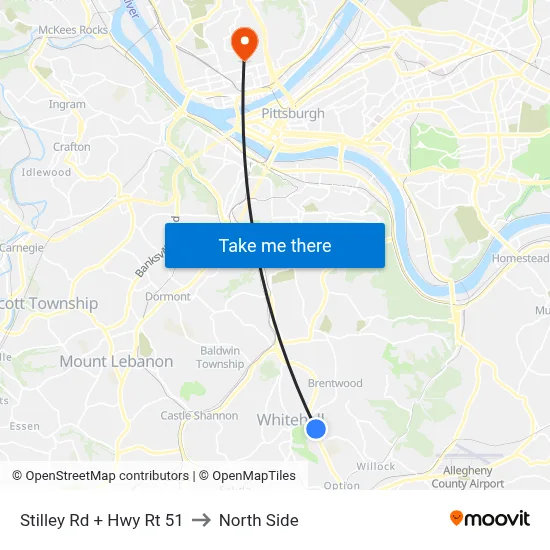 Stilley Rd + Hwy Rt 51 to North Side map