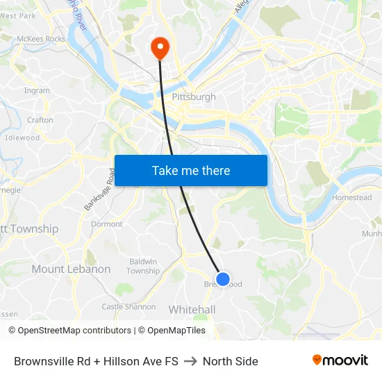 Brownsville Rd + Hillson Ave FS to North Side map