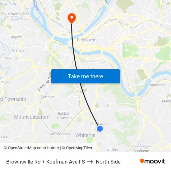 Brownsville Rd + Kaufman Ave FS to North Side map