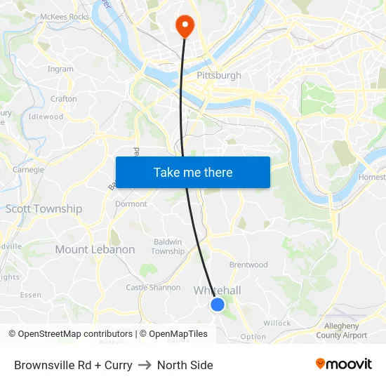 Brownsville Rd + Curry to North Side map