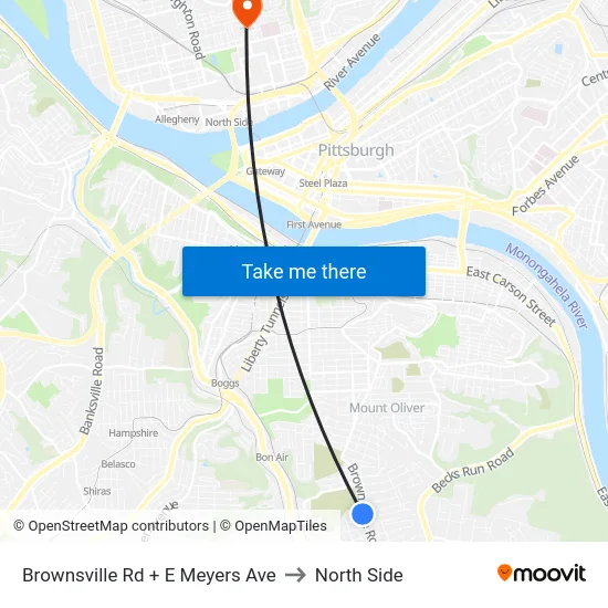 Brownsville Rd + E Meyers Ave to North Side map
