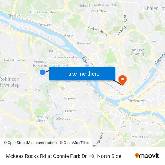 Mckees Rocks Rd at Connie Park Dr to North Side map