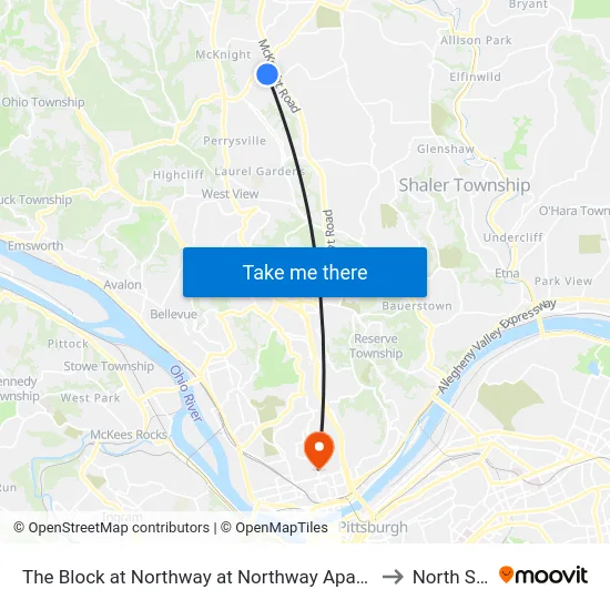 The Block at Northway at Northway Apartments to North Side map