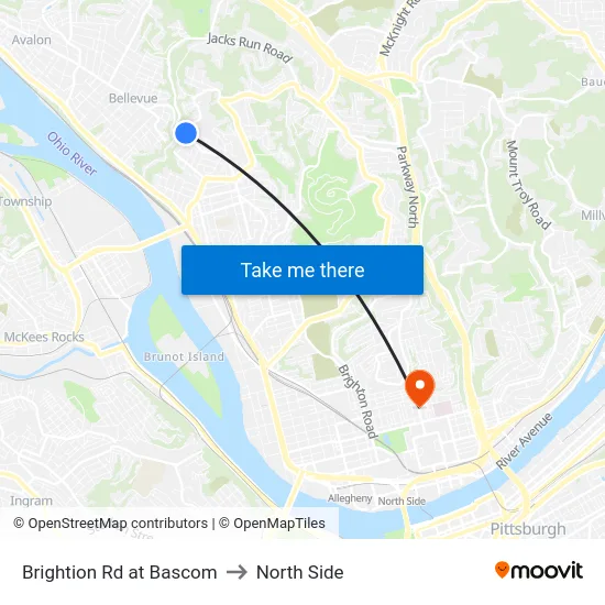Brightion Rd at Bascom to North Side map