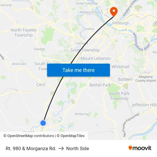 Rt. 980 & Morganza Rd. to North Side map