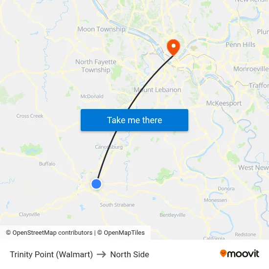 Trinity Point (Walmart) to North Side map