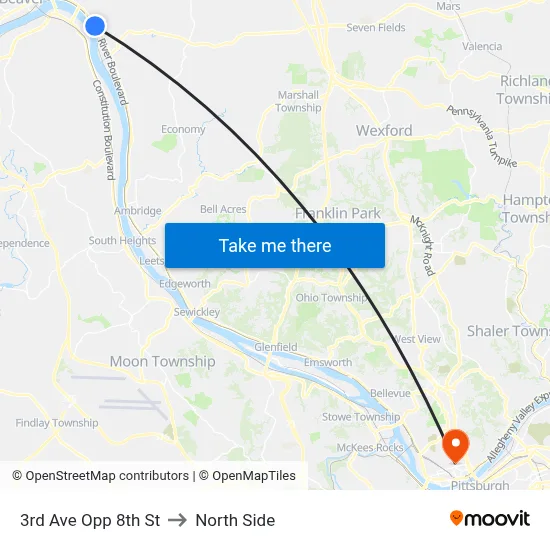 3rd Ave Opp 8th St to North Side map