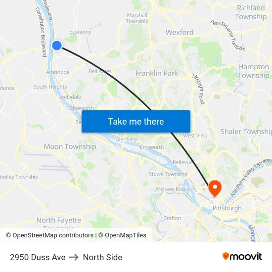 2950 Duss Ave to North Side map