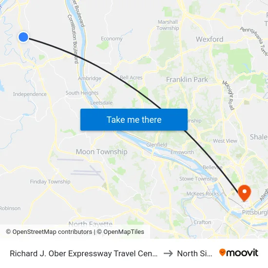 Richard J. Ober Expressway Travel Center to North Side map