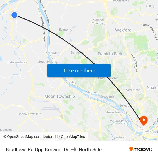 Brodhead Rd Opp Bonanni Dr to North Side map