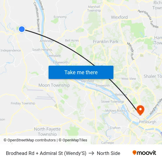 Admiralstr to North Side map