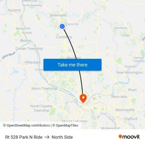 Rt 528 Park N Ride to North Side map