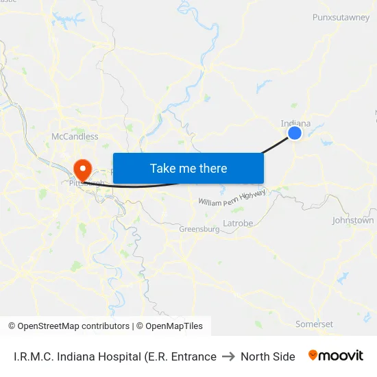 I.R.M.C. Indiana Hospital (E.R. Entrance to North Side map