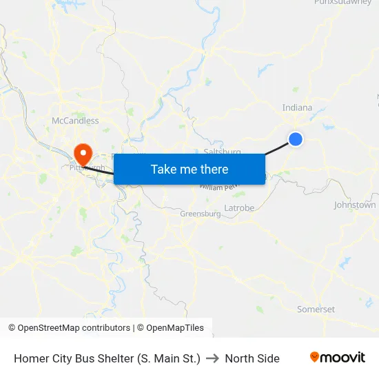 Homer City Bus Shelter (S. Main St.) to North Side map