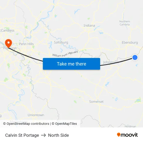 Calvin St Portage to North Side map