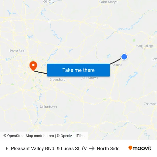 E. Pleasant Valley Blvd. &  Lucas St. (V to North Side map