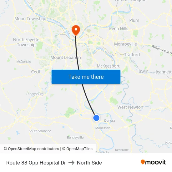 Route 88 Opp Hospital Dr to North Side map