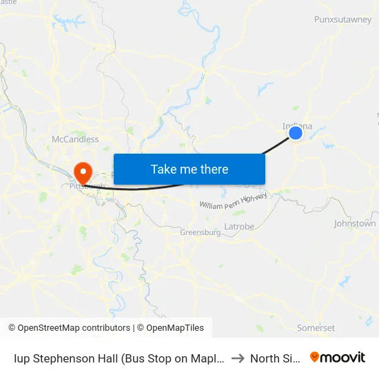 Iup Stephenson Hall (Bus Stop on Maple - to North Side map