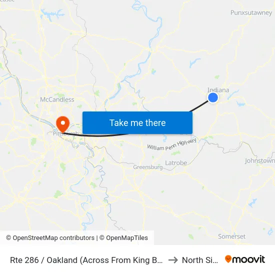 Rte 286 / Oakland (Across From King Buff to North Side map