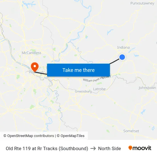 Old Rte 119 at Rr Tracks (Southbound) to North Side map