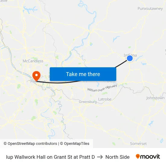 Iup Wallwork Hall on Grant St at Pratt D to North Side map