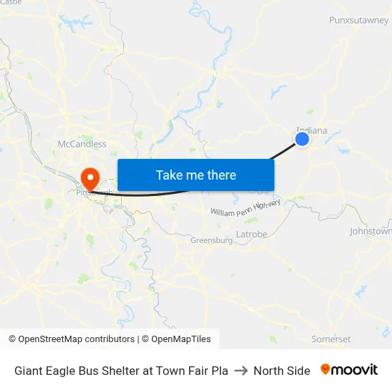 Giant Eagle Bus Shelter at Town Fair Pla to North Side map