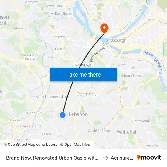 Brand New, Renovated Urban Oasis with Plenty of Parking, Pittsburgh to Acrisure Stadium map