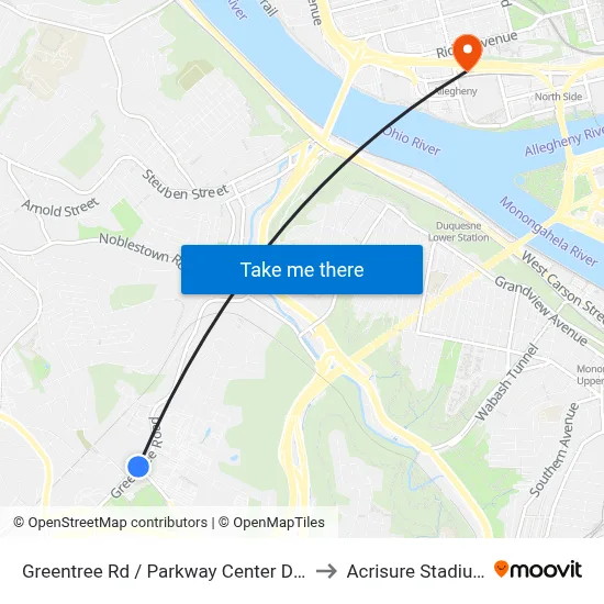 Greentree Rd / Parkway Center Dr S to Acrisure Stadium map