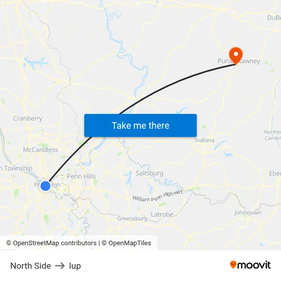 North Side to Iup map