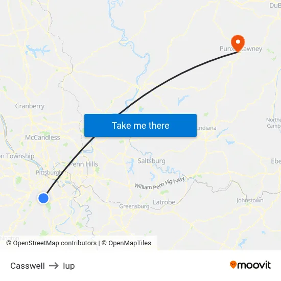 Casswell to Iup map