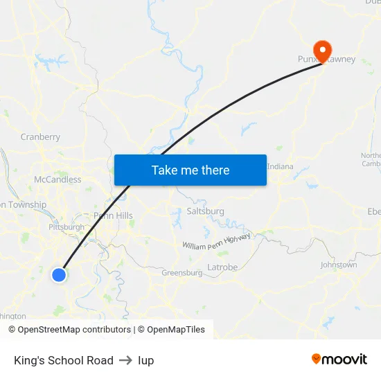 King's School Road to Iup map