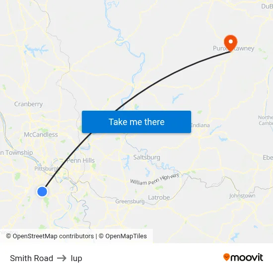 Smith Road to Iup map
