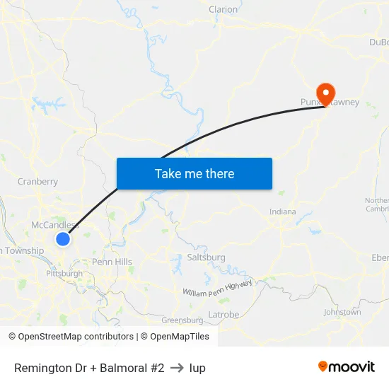 Remington Dr + Balmoral #2 to Iup map