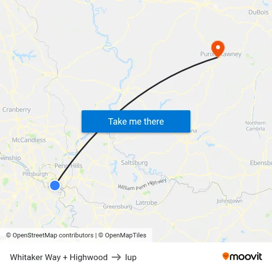 Whitaker Way + Highwood to Iup map
