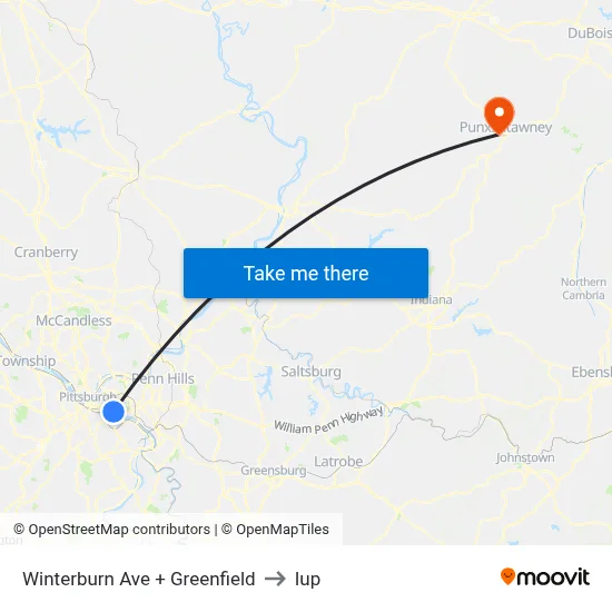 Winterburn Ave + Greenfield to Iup map