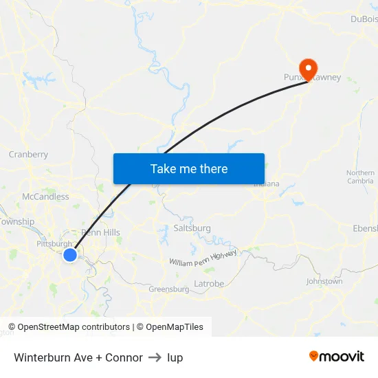 Winterburn Ave + Connor to Iup map