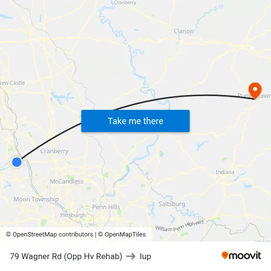 79 Wagner Rd (Opp Hv Rehab) to Iup map