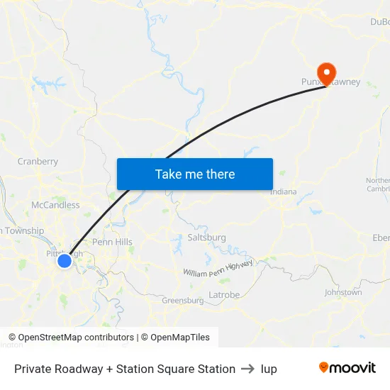 Private Roadway + Station Square Station to Iup map