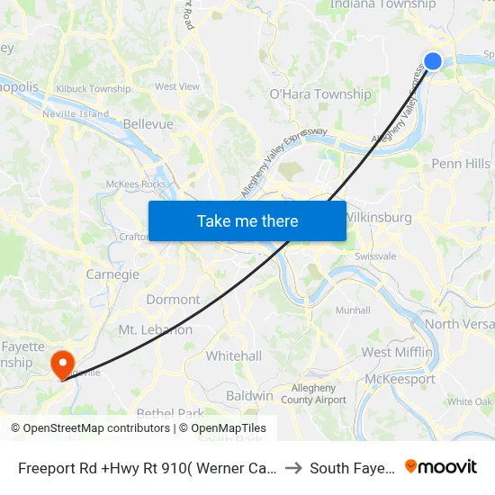 Freeport Rd +Hwy Rt 910( Werner Camp) to South Fayette map