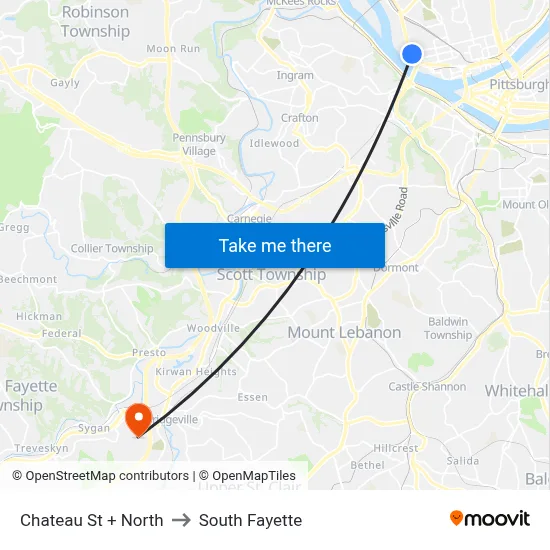 Chateau St + North to South Fayette map