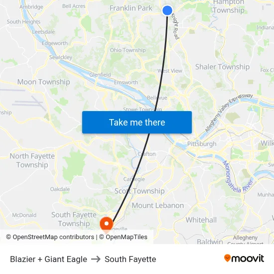 Blazier + Giant Eagle to South Fayette map