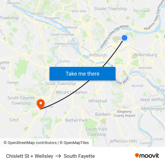 Chislett St + Wellsley to South Fayette map