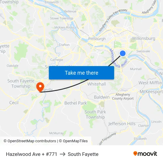 Hazelwood Ave + #771 to South Fayette map