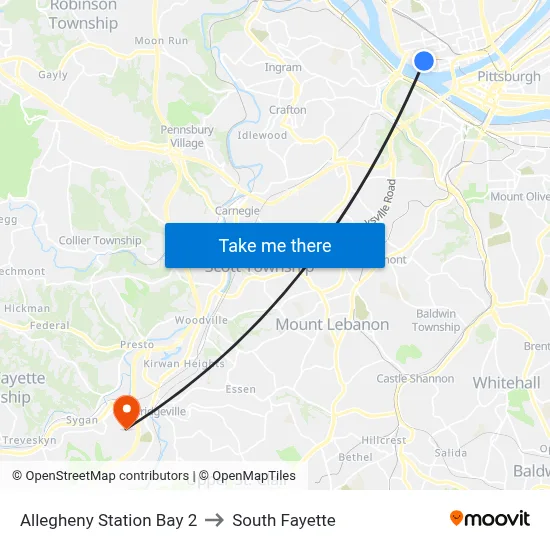 Allegheny Station Bay 2 to South Fayette map