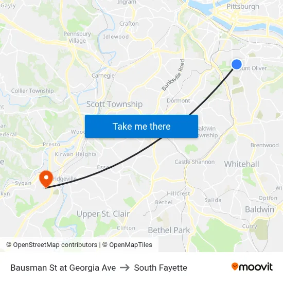 Bausman St at Georgia Ave to South Fayette map